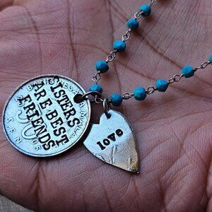 Alisa Sisters Are Best Friends Pendant Necklace Silver Tone Alisa Michelle New